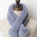 Korean version autumn and winter warm rabbit plush two tube thick fur ball solid color trendy women's scarf_voghion.com
