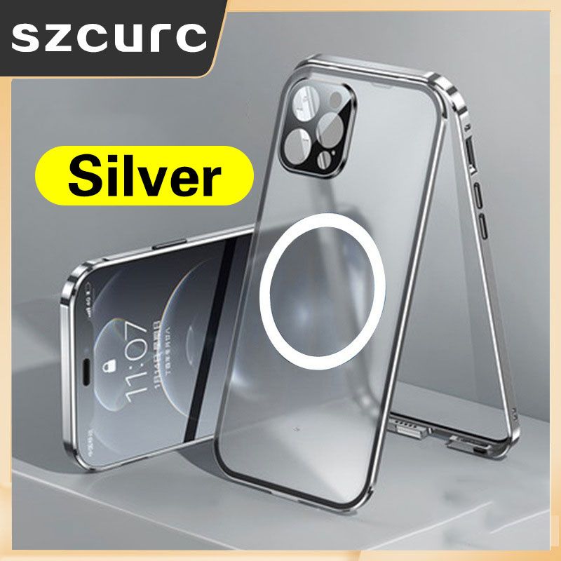 iPhone 11 12 Mini 13 Nieuwe 360° volledige bescherming voor iPhone 14 Pro max telefoonhoesje. Gehard magnetisch adsorptieglas beschermhoes_voghion.com