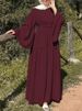 Women's Clothing Commuting Vacation Casual Bell Sleeves Belted Swing Long Dress Wholesale_voghion.com
