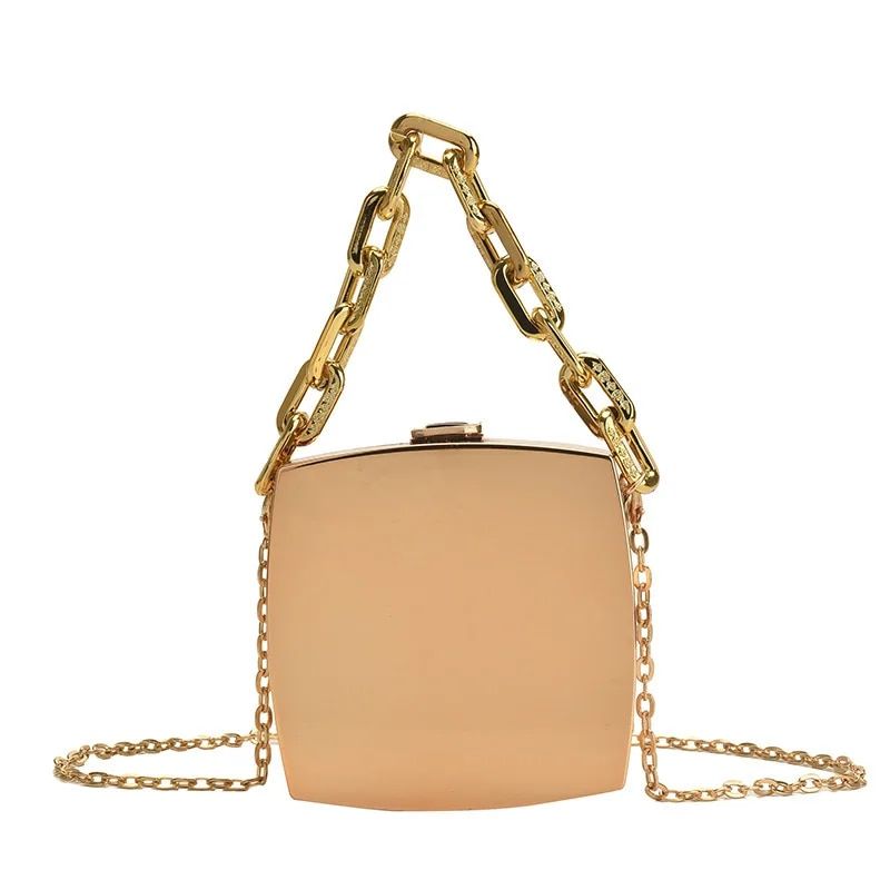2022 Trend Designer Clutch Bag Gold Silber PVC Box Design Party Abendkette Schulter Umhängetaschen Mini Geldbörsen und_voghion.com