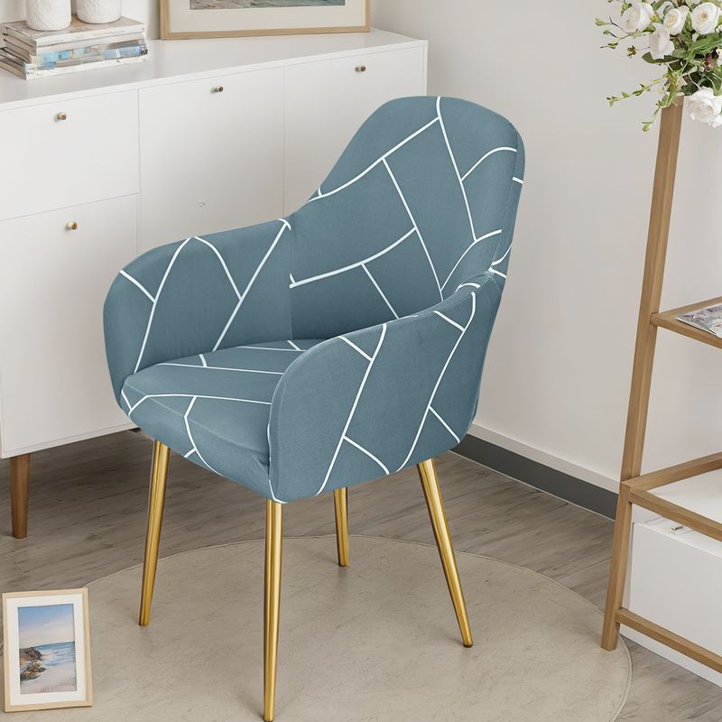 Husă de scaun extensibilă, imprimată în formă de arc, lăptoasă, mătăsoasă, Four Seasons, universală, pentru masă, husă de scaun cu arc_voghion.com
