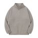 Herrenbekleidung Polarfleece-Sweatshirt Herren Samt Stehkragen Knopf Halboffener Kragen Pullover_voghion.com