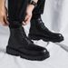 Unbeatable Quality Netizen Martin Men's High Bang Trendy Spring And Autumn British Style Mid Top Shoes Heightened Black Leather Boots_voghion.com
