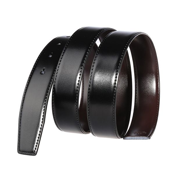 HOT VATLTY 34mm Leather Without Buckle for Men Natural Cowhide 130cm Trouser Casual Brown Reversible Belt Girdles Male_voghion.com