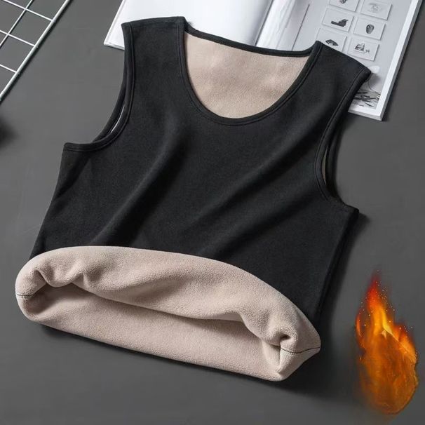 Colete térmico grosso de lã polar para homens, ideal para outono e inverno, em algodão preparado._voghion.com
