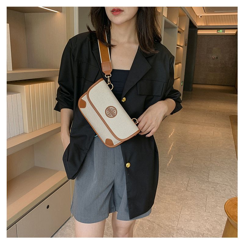Borsa di tela semplice da donna 2023 Cross-border New Trendy Fashion Piccola borsa quadrata Borsa a tracolla testurizzata di alta qualità di nicchia_voghion.com