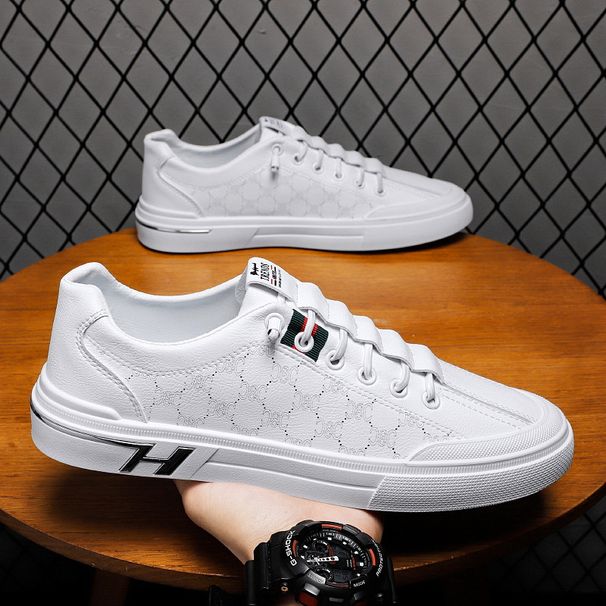 Sneakers, Herren-Sommer, Herrenschuhe, 2023, neu, atmungsaktiv, Sport, lässig, Netzschuhe, Jugend, trendy, vielseitig, weiß, Herrenschuhe_voghion.com