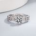 Niche Fashion Full Diamond Inlaid Heart Elegant Trendy Versatile Index Finger Ring Accessory_voghion.com