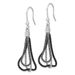 Sterling Silver Ruthenium & Black Rhodium Chain Dangle Earrings_voghion.com