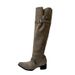 Long-Length 2025 Fall/Winter New Thick-Heeled Black Knee-High Boots, Wide-Leg Riding Boots_voghion.com