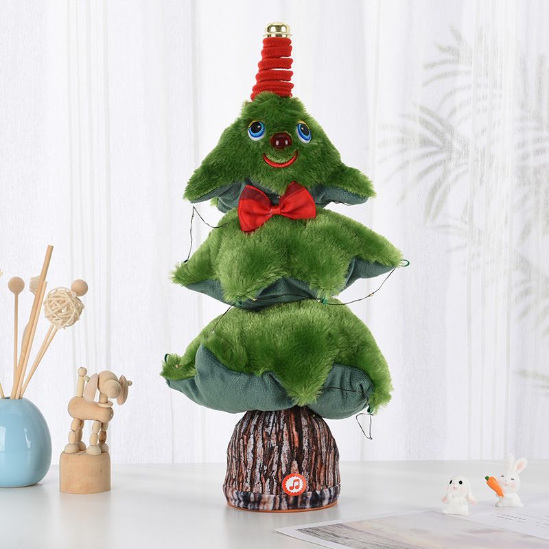 Christmas Plush Electric Toy Tree With Music Dancing & LED Lights – Festive Holiday Decor & Gift For Kids_voghion.com