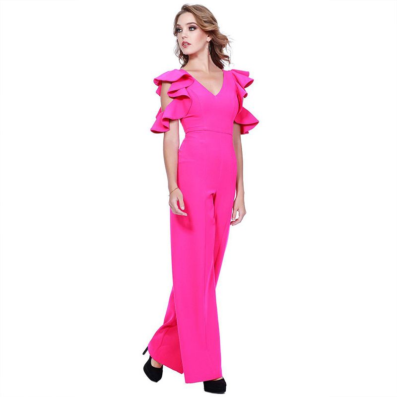 Women's Clothing Spring Women's Dress Deep V Sexy Jumpsuit_voghion.com