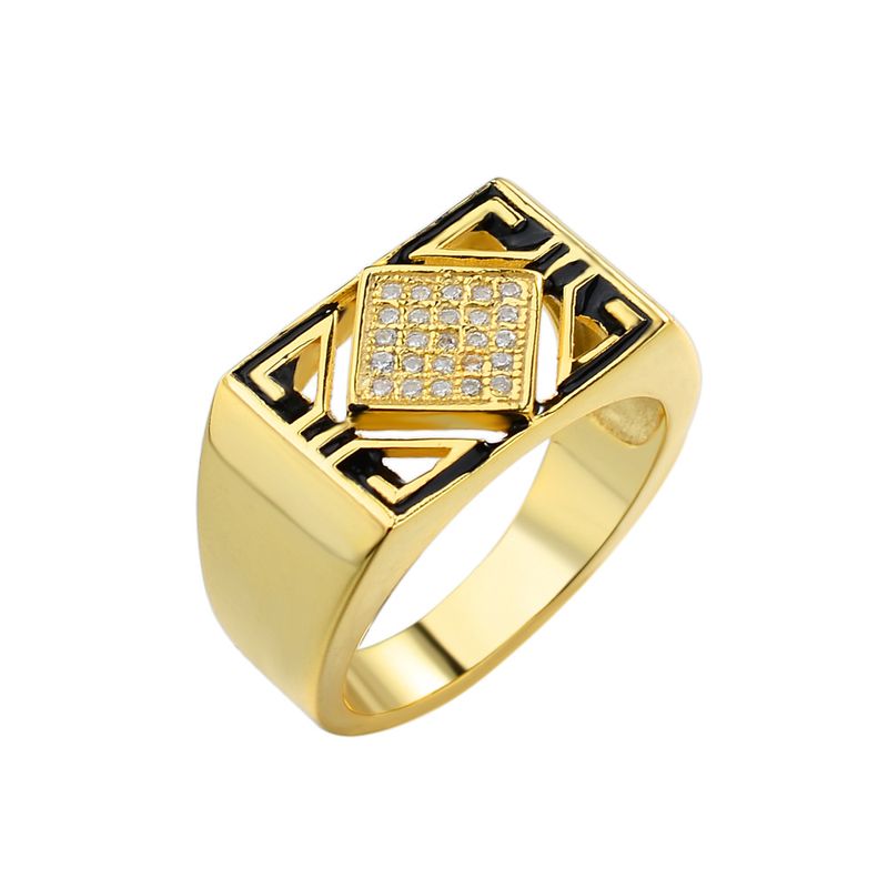 Anello da uomo cubano con zirconi intarsiati in argento, stile hip-hop, unico nel suo genere_voghion.com