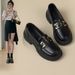 ZHR British style small leather for spring and autumn versatile thick soled loafers 2024 new black women's shoes _voghion.com