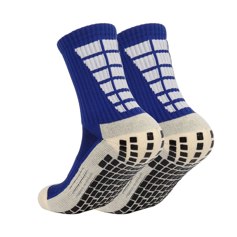 Chaussettes de football mi-hautes Glue Dot pour hommes, jeunes adultes, respirantes, antidérapantes, avec semelle épaisse en tissu_voghion.com