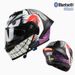 Capacete modular para motocicleta com certificação 3C, Bluetooth e viseira dupla – casco leve em ABS, spoiler ajustável, proteção facial completa para homens e mulheres_voghion.com