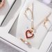 new multi-color love diamond jewelry bride necklace suit heart-shaped earrings necklace jewelry suit_voghion.com