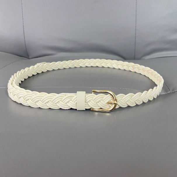 Neu Geflochtener Gürtel mit Dornschließe, vielseitiger dünner Taillengürtel, dekorativer Kleidergürtel aus Wachsseil für Damen_voghion.com