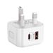 syct Hong Kong Version PD Charger 20W Fast Compatible With Iphone 12/13 Charging Head Type-C + USB Dual Port UK/EU Plug_voghion.com