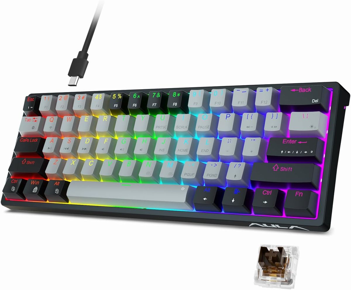 AULA F3261 Mechanische Gaming-Tastatur, 60-Prozent-Kabel, kleine RGB-PC-Tastatur für Computer_voghion.com