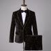 CT Men's Stage Performance Suit Set Velvet Gold Foil Trim Plus Size Singer Costume Evening Host Tuxedo_voghion.com