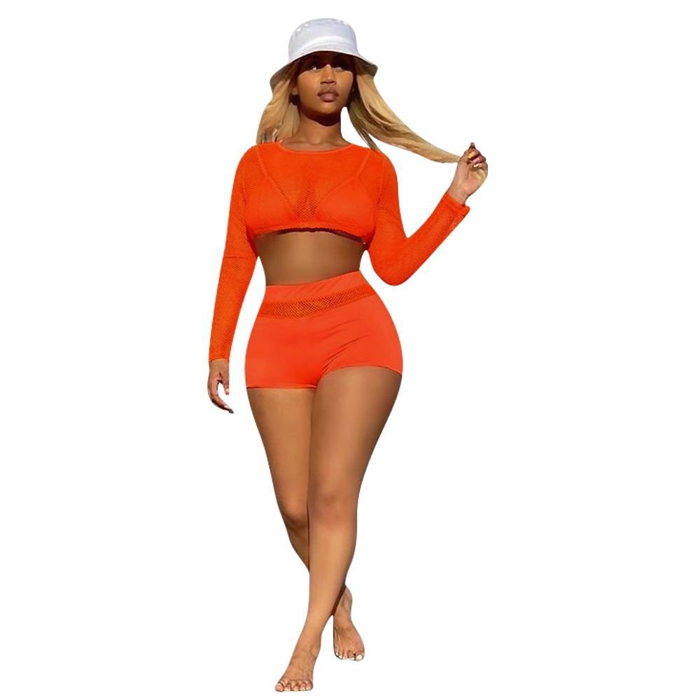 Women's ventilated ventilated leisure sports two-piece set_voghion.com