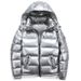 Down Coat Bright Face Trend Hooded Short Thick Winter Bomber Shiny Puffer Men's Jacket_voghion.com