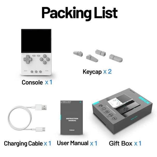 Console portatile TRIMUI BRICK con sistema Linux da 3,2'', schermo IPS da 400PPI, lettore di giochi da 3000mAh_voghion.com