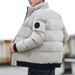 Herrenbekleidung Herrenjacke mit Baumwollpolsterung, Daunenjacke, Kurzmantel, trendige, verdickte Stehkragenjacke mit Baumwollpolsterung_voghion.com