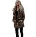 Women's fashion lapel leopard print imitation fur fur coat long coat long sleeves_voghion.com