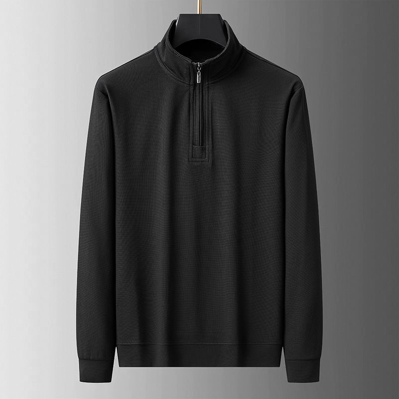 Men's Stylish Pullover Hoodie - Slim Fit Stand Collar Casual Sweatshirt For Teens & Adults (Black, Army Green, Beige, Navy, Fleece Lined Options)_voghion.com