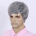 Synthetic Clip-in Men's New Wigs Men's Gray Side Parted Short Wigs Elastic Net Middle Aged And Elderly Fashion Wigs Are Now_voghion.com