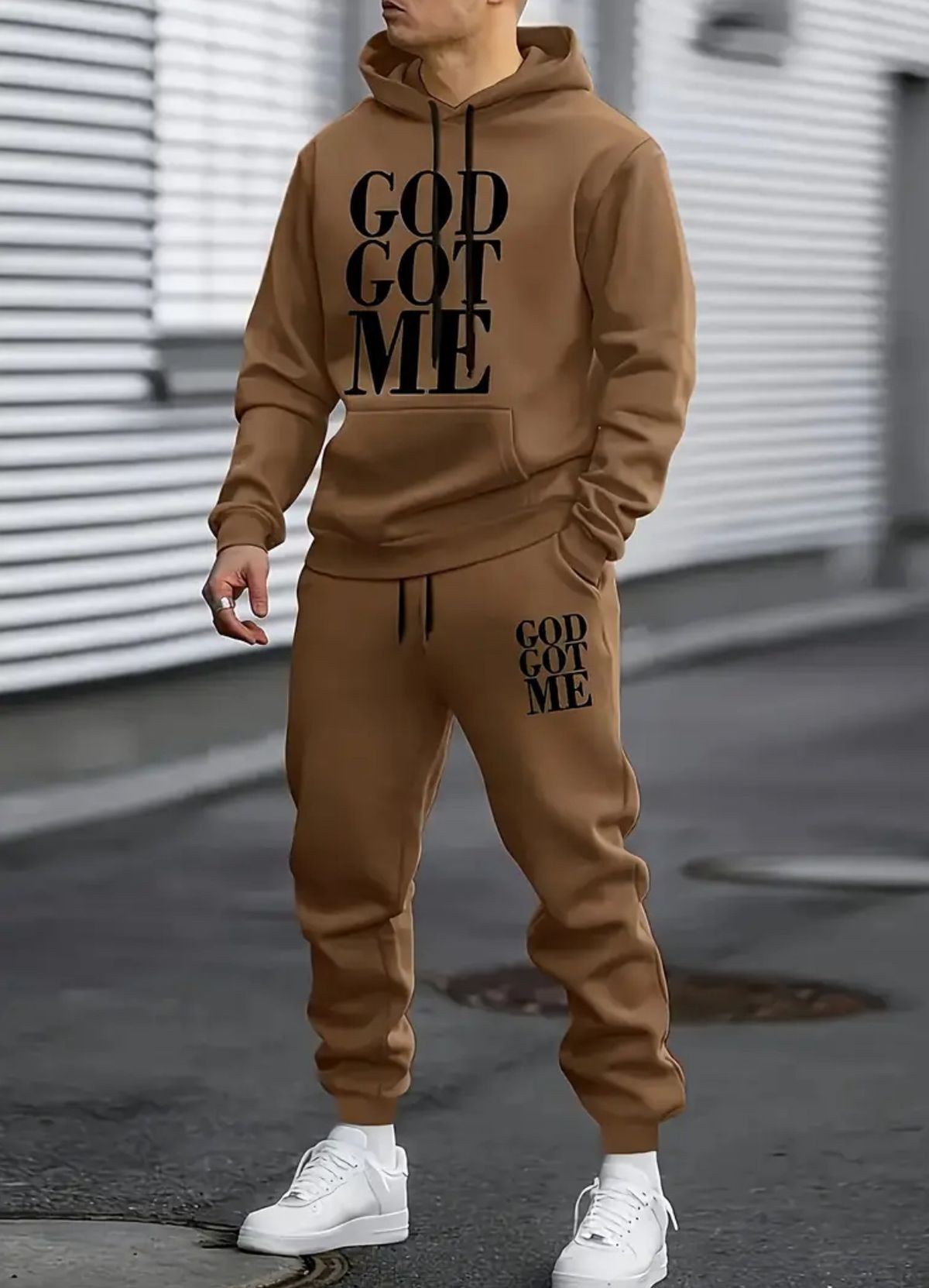 Felpa con cappuccio unisex foderata in pile con stampa di lettere, abbigliamento casual a maniche lunghe per autunno e inverno, pullover ampio con cappuccio a goccia._voghion.com