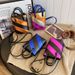 Women bags 2024 new Korean version of fashion contrasting colors foreign style portable women's shoulder crossbody small square bag_voghion.com