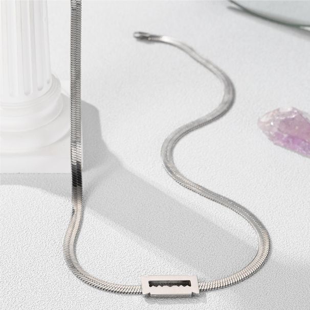 Naszyjnik męski z łańcuszkiem z ostrzami, modna marka, styl hip-hopowy, wysokiej jakości stal tytanowa, nieblaknący, wisiorek z ostrzem, damski łańcuszek na obojczyk_voghion.com