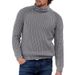 2024 Autumn Winter New High Collar Solid Color Long Sleeve Knitted Plus Size Sweater Men's Clothing_voghion.com