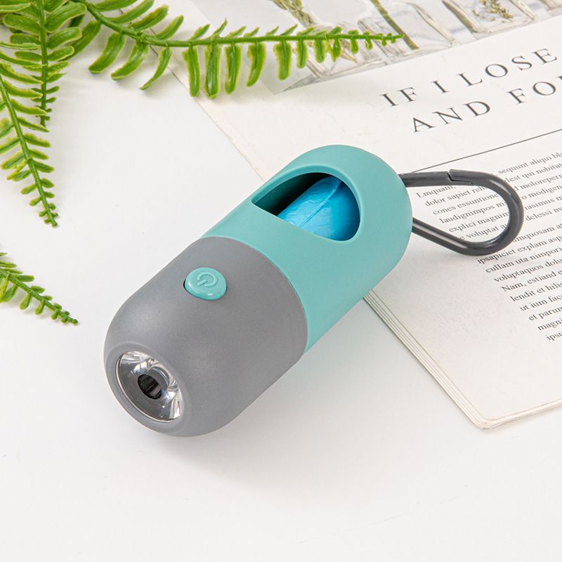 Distributore di capsule portatile con luce LED, sacchetti biodegradabili per animali domestici, raccoglitore di rifiuti_voghion.com