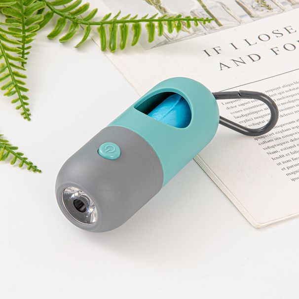 Distributore di capsule portatile con luce LED, sacchetti biodegradabili per animali domestici, raccoglitore di rifiuti_voghion.com