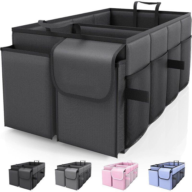 Multi-Purpose Travel Organizer Cube - 900D PVC Storage Box, Modern Minimalist Design For Clothes & Accessories, Black & Beige_voghion.com