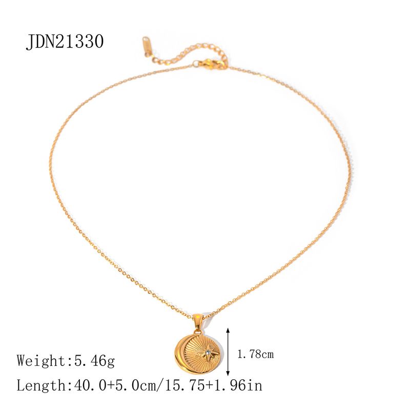 Un collier rond en forme de pièce de monnaie au design de niche avec un tempérament cool et polyvalent, une chaîne de pull personnalisée pour femme_voghion.com