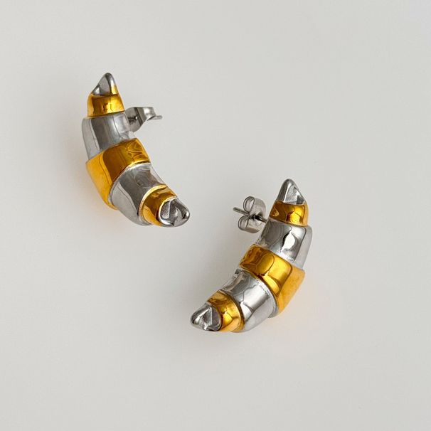 Spot Factory INS Orecchini a forma di luna con design a colori misti, stile retrò, alla moda, di nicchia, con pupa di cicala_voghion.com