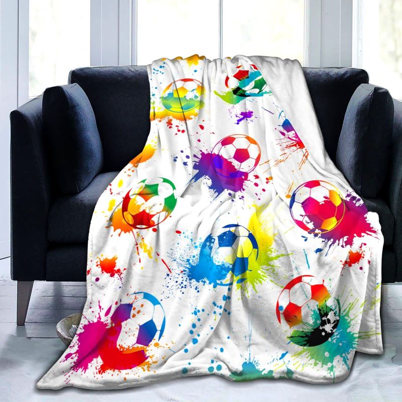 Voetbaldeken, zachte en comfortabele flanel, warme, essentiële bedrukte deken voor mannen en vrouwen, cadeau_voghion.com