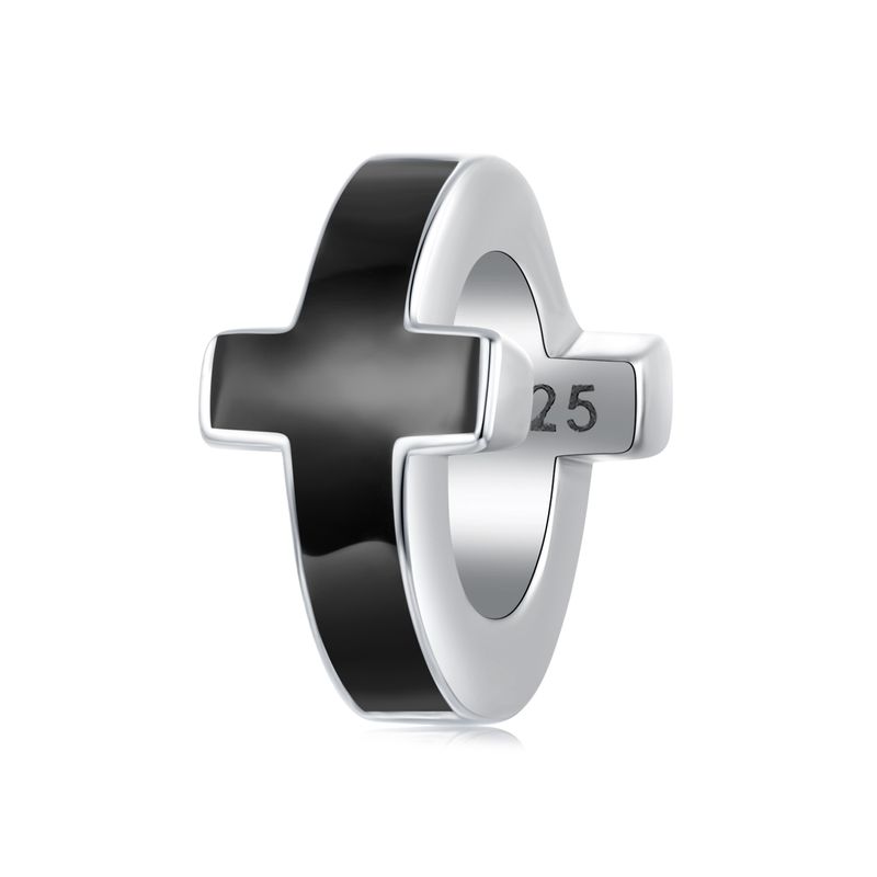 Cross Spacer Beads Charm Sterling Silver Charm_voghion.com