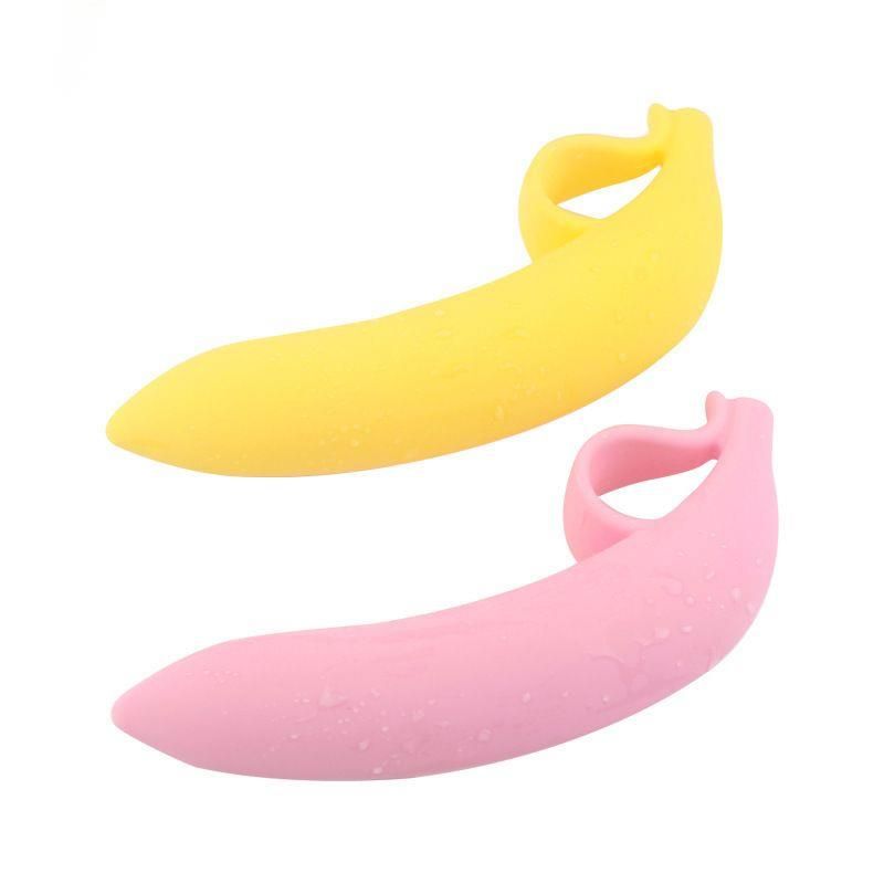 Male And Female Banana Silicone Masturbation Dildo Plug Anal Beads Adult Sex Toys_voghion.com