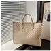 fashion simple large capacity retro printed handbag trendy hand held commuting ladies tote bag_voghion.com