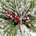 15 branches artificielles de pin de Norfolk avec tiges à baies rouges pour décorations de sapin de Noël, vases et guirlandes à faire soi-même_voghion.com
