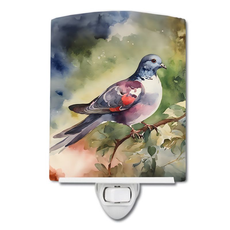 NEW Pigeon Ceramic Night Light Compact, UL-Certified, Ideal for Bedroom, Bathroom, Nursery, Hallway, Kitchen, 6x4x3, Multicolor_voghion.com