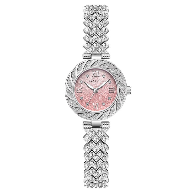 Conjunto de pulseira de relógio feminino elegante com diamantes - pulseira de aço inoxidável, movimento de quartzo, resistente à água até 30 m, design minimalista moderno_voghion.com