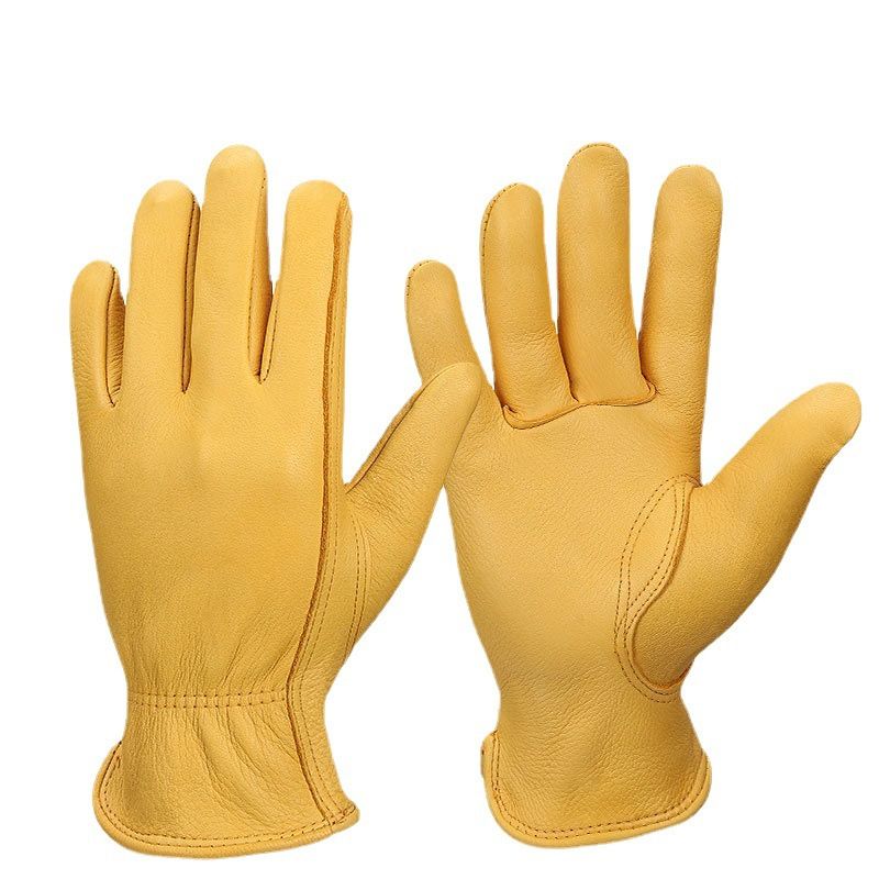 Fahrradhandschuhe Vintage Outdoor-Fahrradhandschuhe Offroad-Motorradfahren Fahrschutz Rutschfeste, schweißabsorbierende Hirschlederhandschuhe für Männer und Frauen_voghion.com