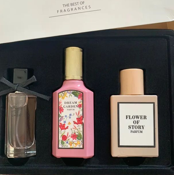 Perfume Gift Box With Three Perfume, Eau De Toilette, Suitable For Business And Office, For Dating And Birthday Gift, For Daily Use, 25ml_voghion.com